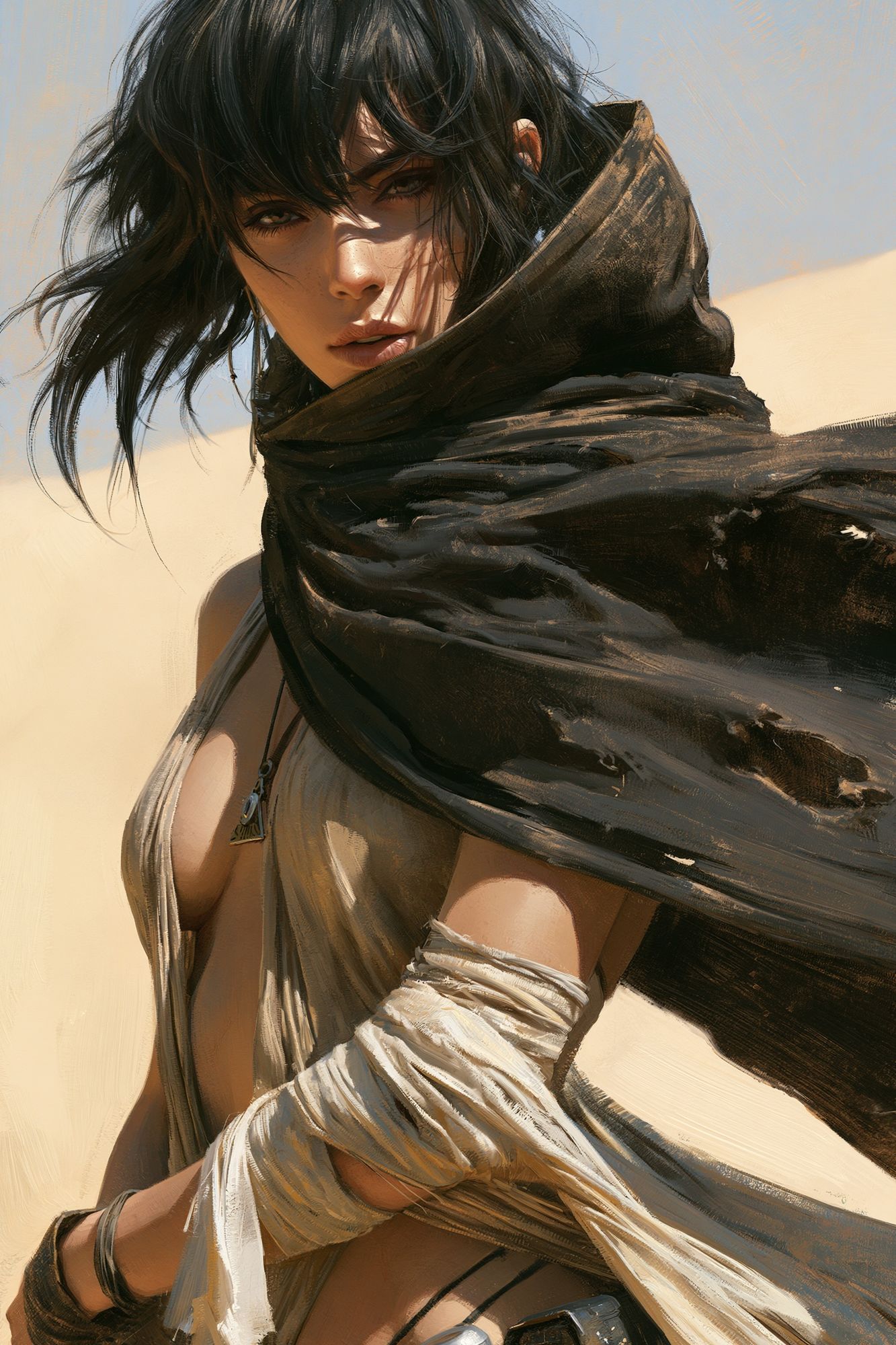 Desert Warrior Portrait Print. poster detail