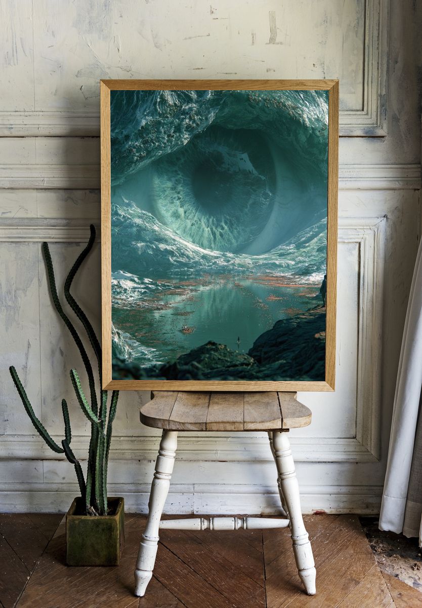 Cosmic Ocean Eye Print. room preview