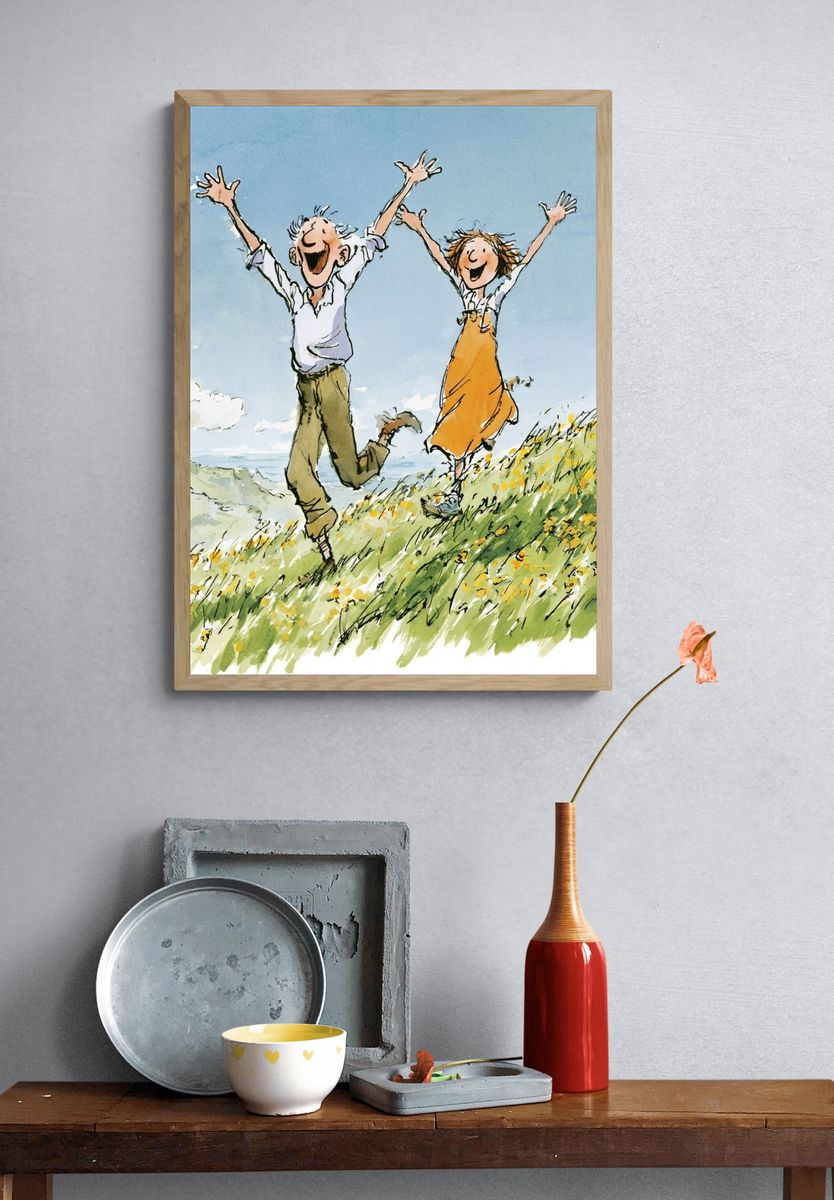 Joyful Meadow Watercolor Print. — room view 3