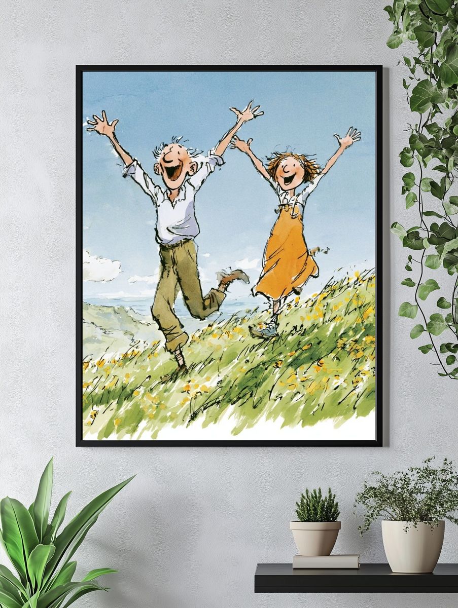 Joyful Meadow Watercolor Print. — room view 4