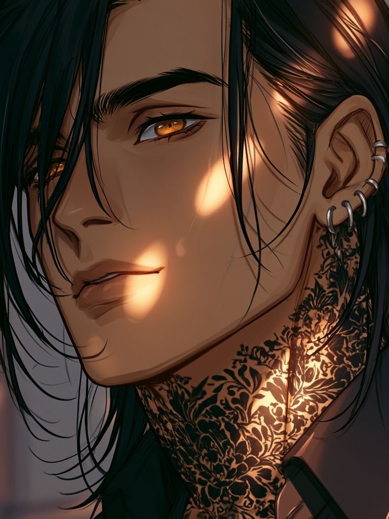 Tattooed Portrait Digital Art Poster. poster — illustration art