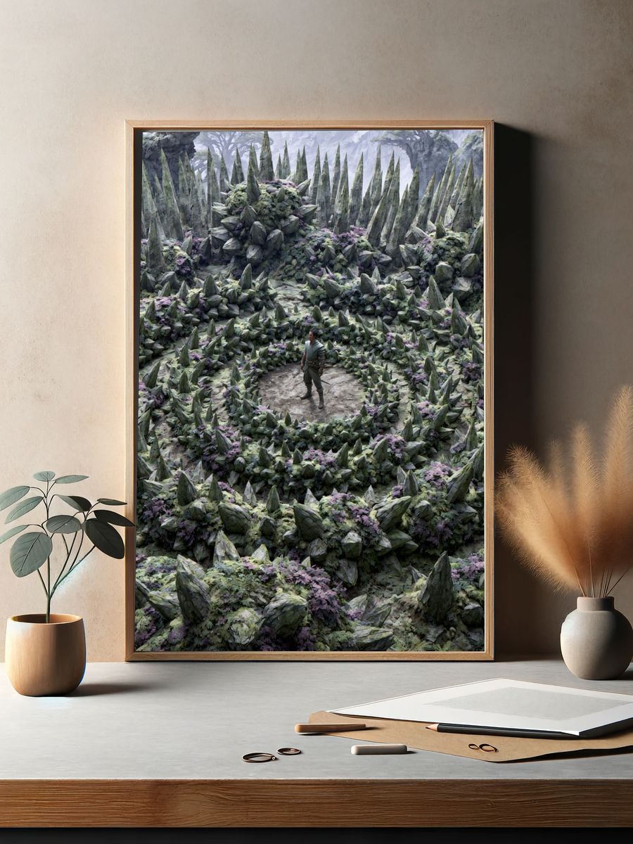 Fantasy Crystal Cavern Illustration Print. — room view 2