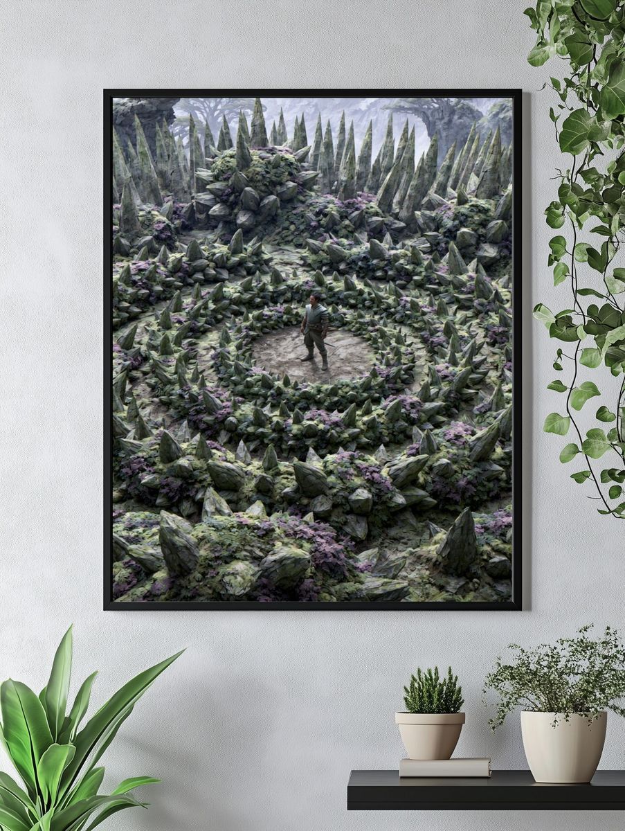 Fantasy Crystal Cavern Illustration Print. — room view 4