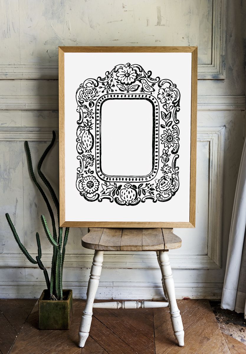 Floral Ornate Frame Print. room preview