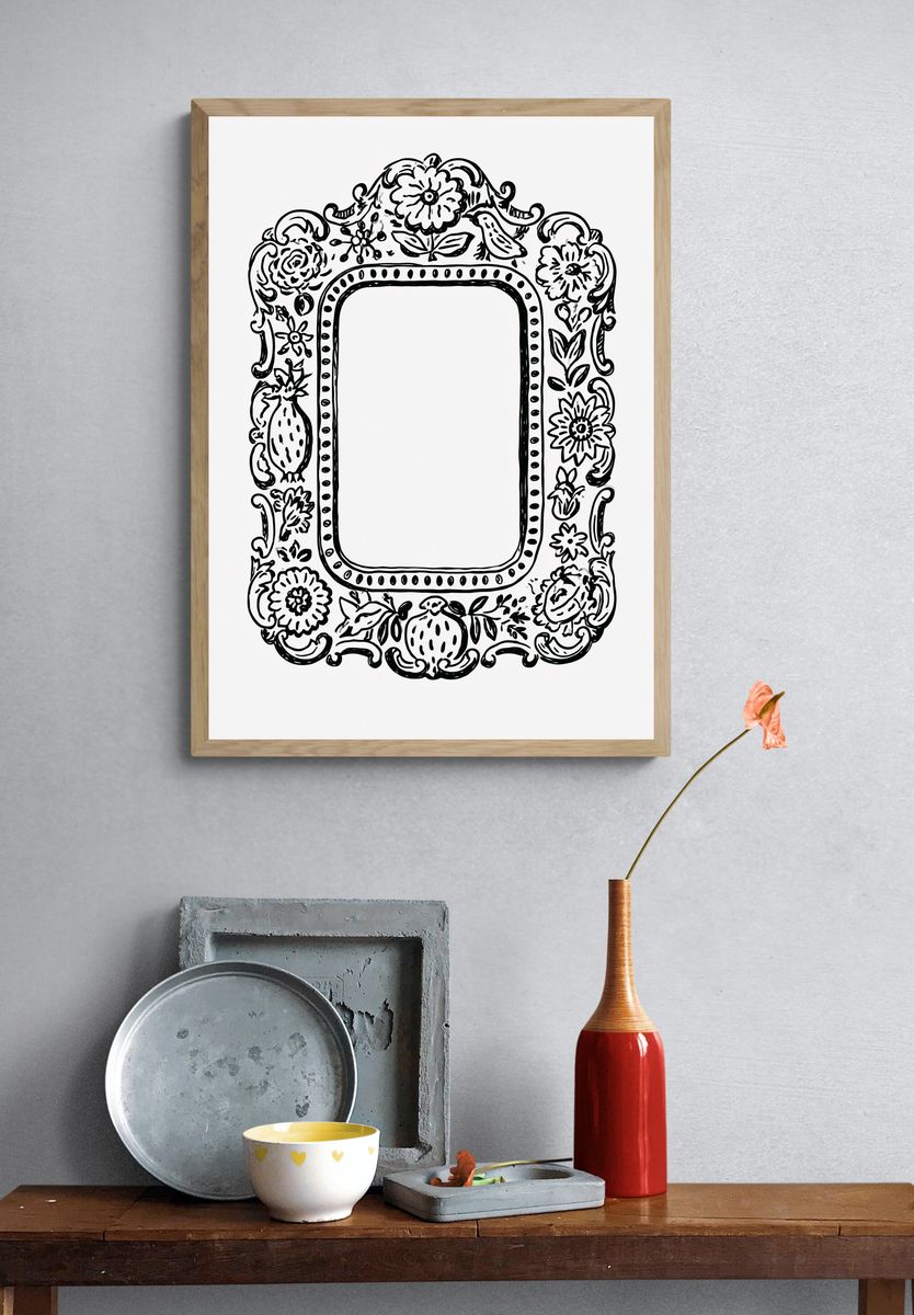 Floral Ornate Frame Print. — room view 3