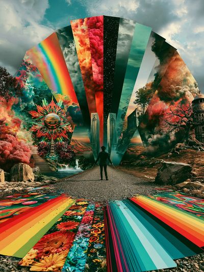 Surreal Rainbow Portal Print.