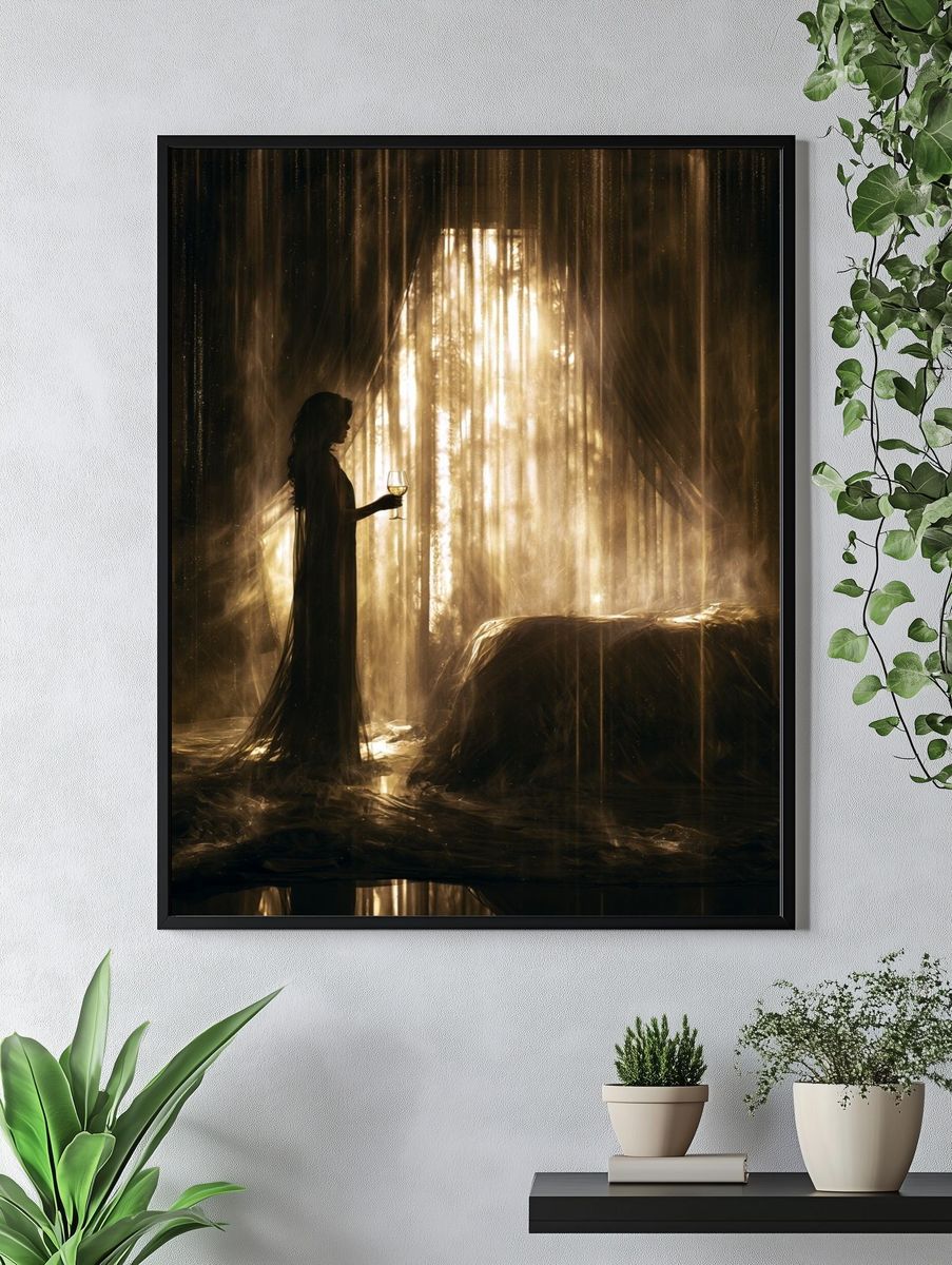 Gothic Silhouette by Window Poster. — room view 4