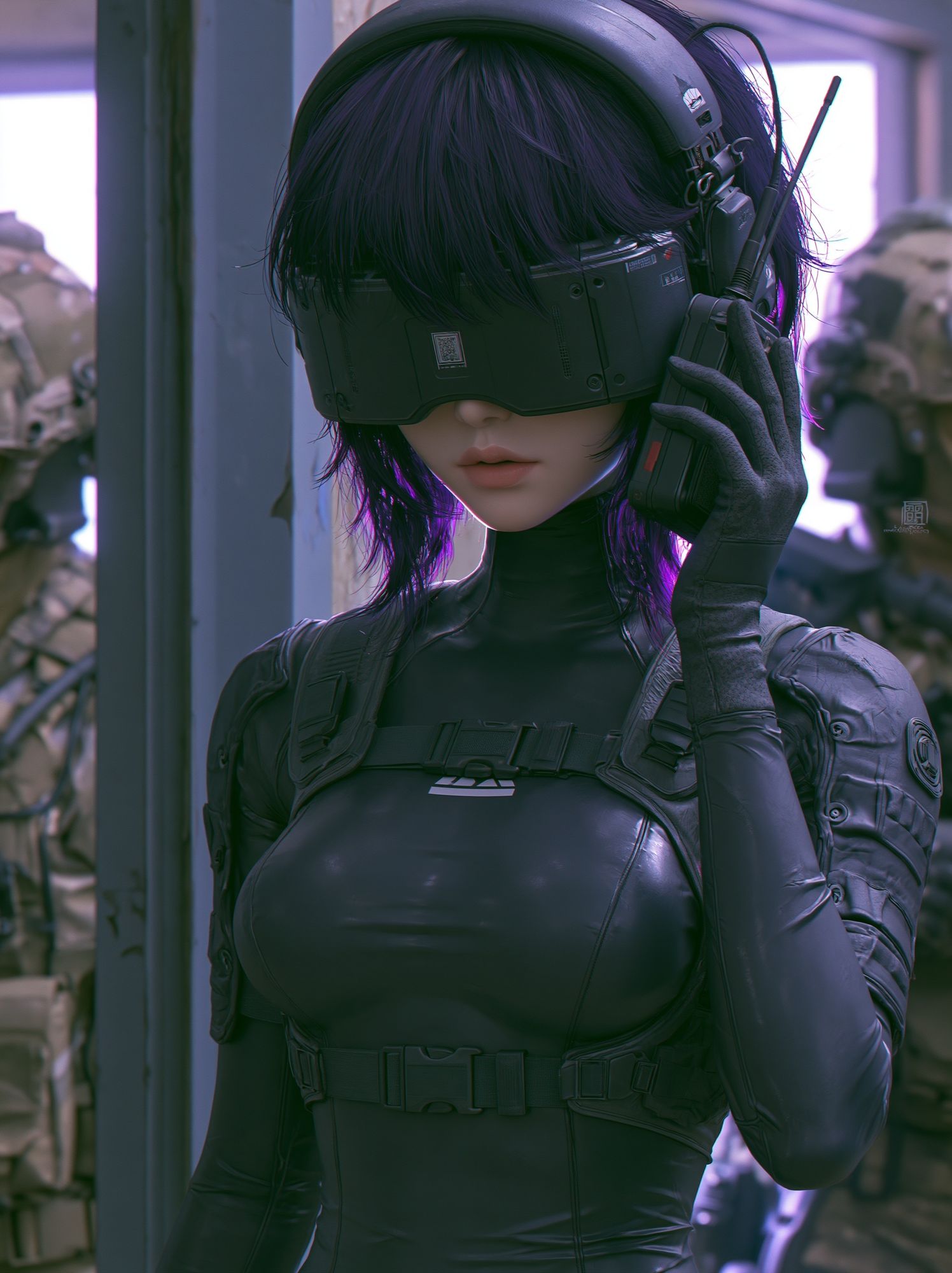 Cyberpunk Operative Portrait Poster. poster detail