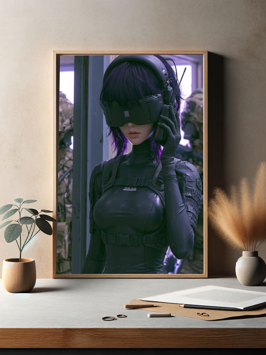 Cyberpunk Operative Portrait Poster. — room view 2