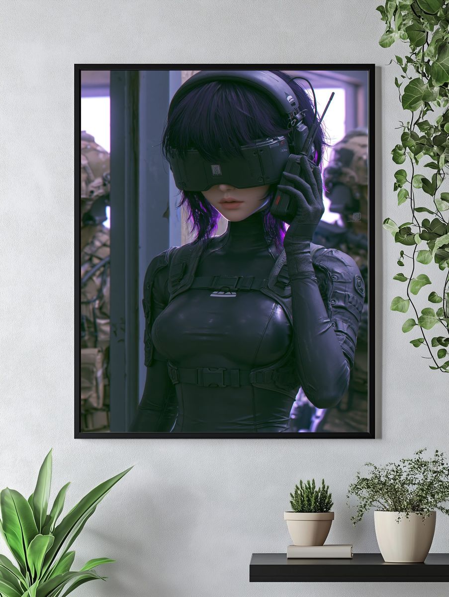 Cyberpunk Operative Portrait Poster. — room view 4