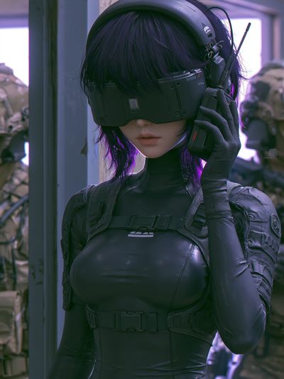 Cyberpunk Operative Portrait Poster.