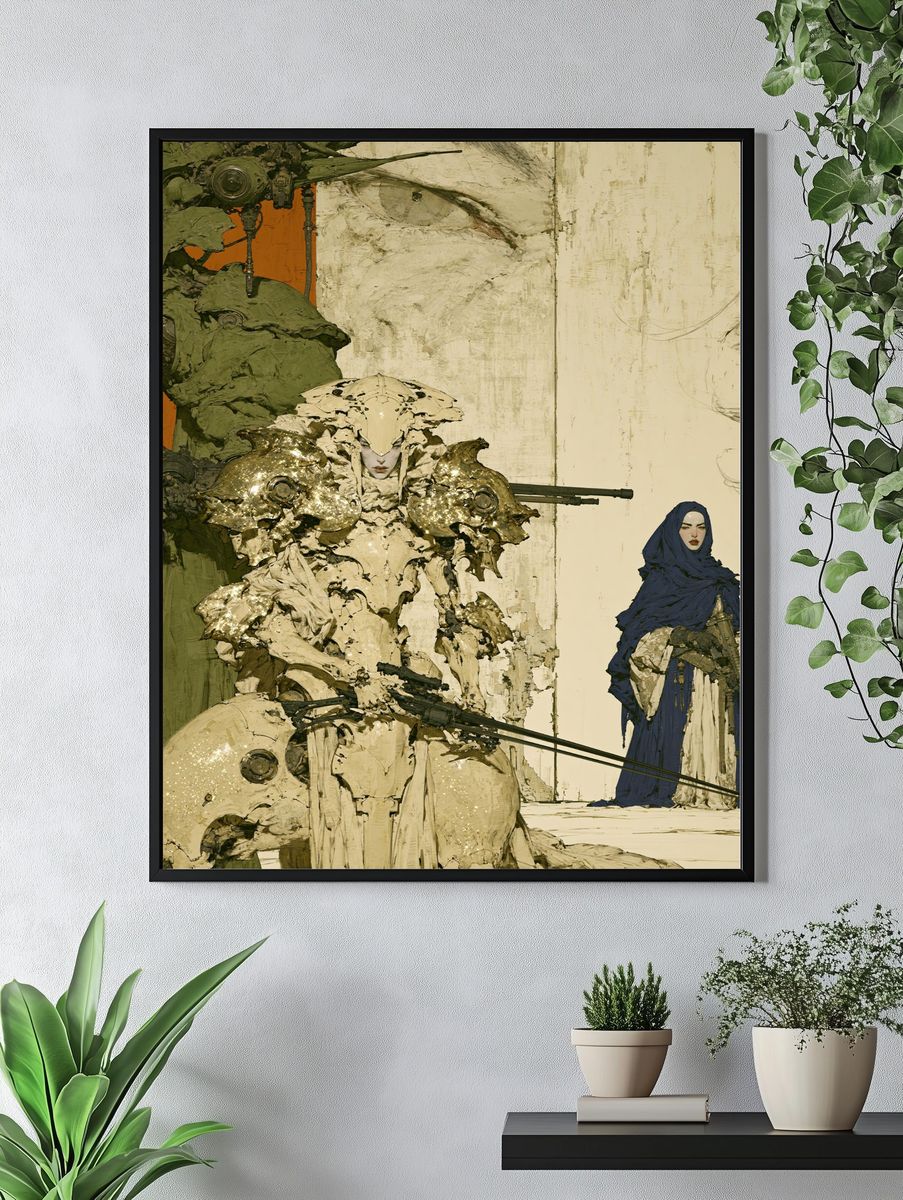 Sci-Fi Warrior Illustration Poster. — room view 4