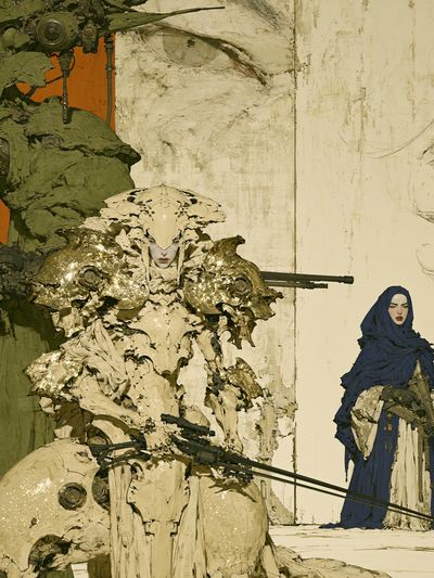 Sci-Fi Warrior Illustration Poster. poster