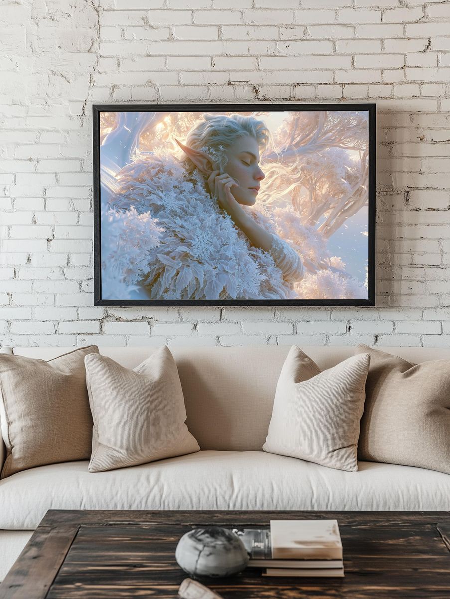 Winter Elf Portrait Print. — room view 1