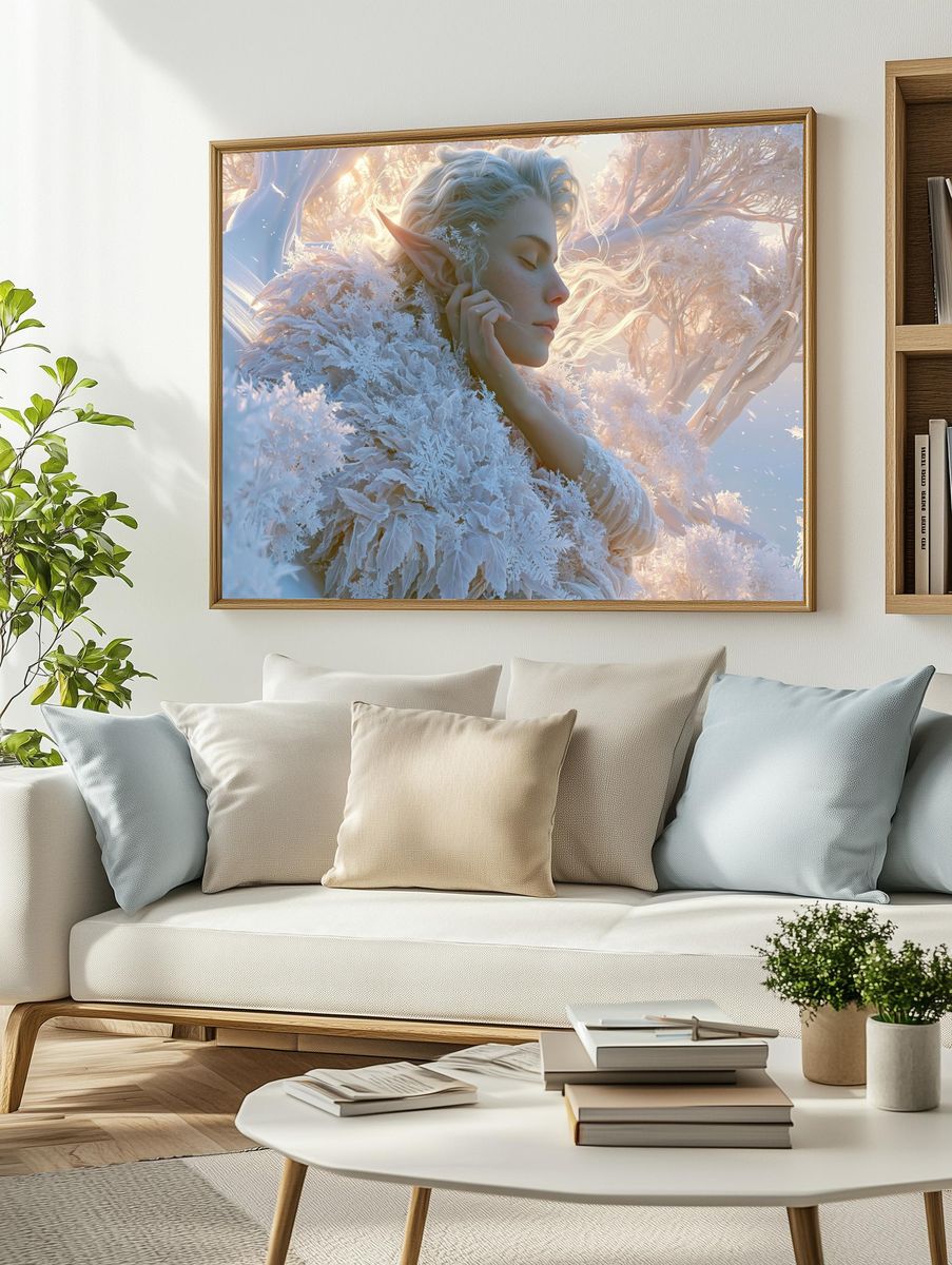 Winter Elf Portrait Print. — room view 2