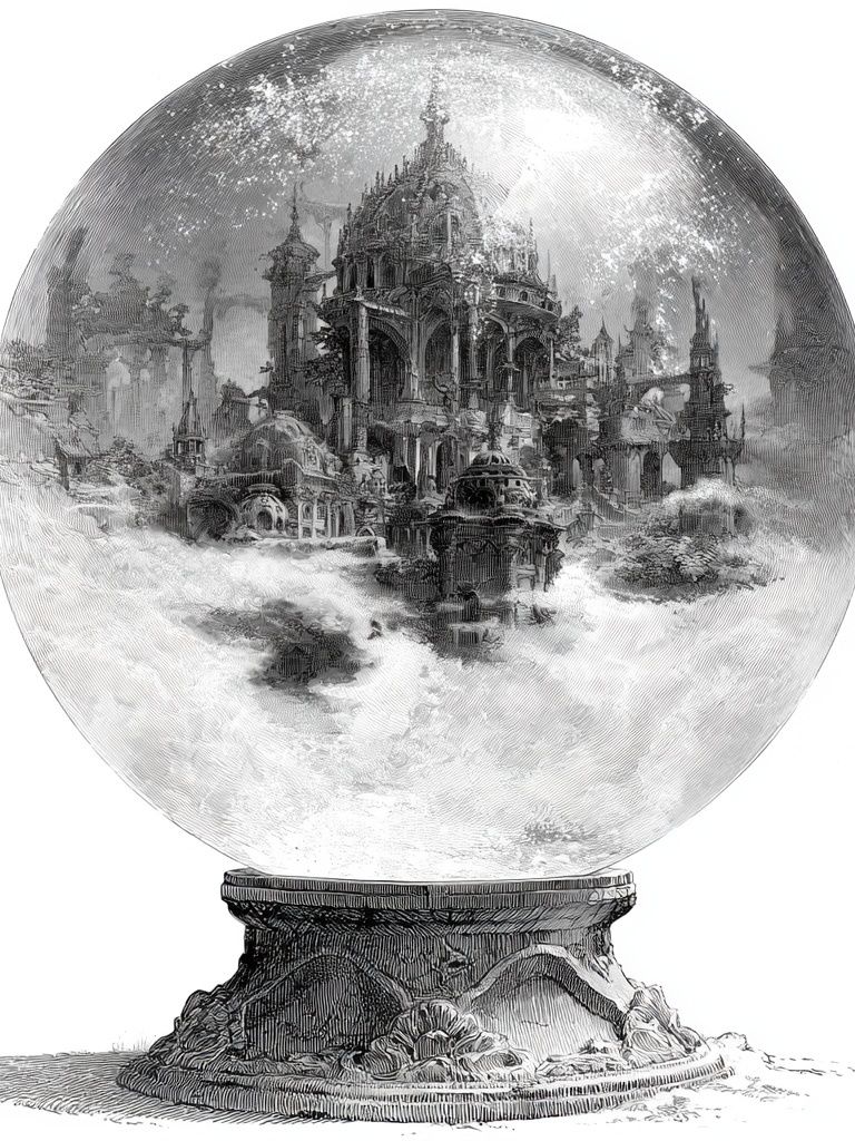 Mystic Crystal Palace Illustration Poster. poster — illustration art
