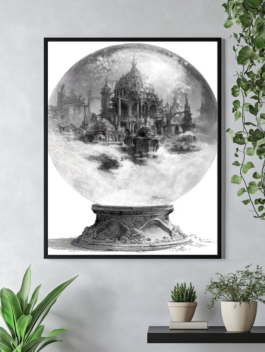 Mystic Crystal Palace Illustration Poster. — room view 4