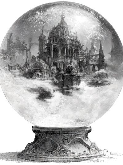 Mystic Crystal Palace Illustration Poster.