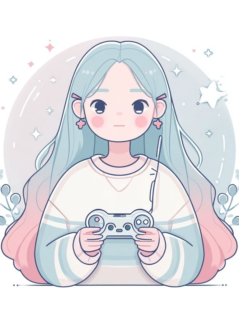 Pastel Gamer Girl Illustration Poster. poster — illustration art