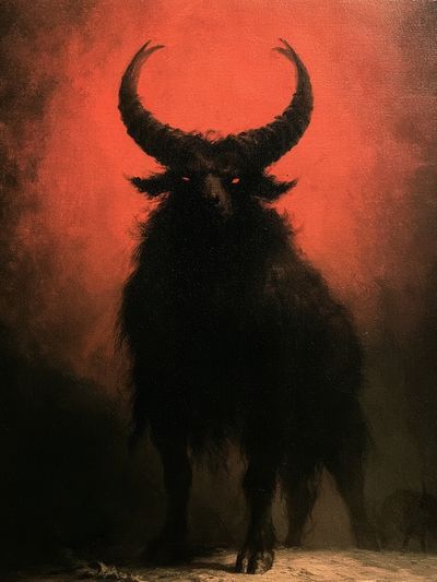 Horned Beast Dark Fantasy Print.