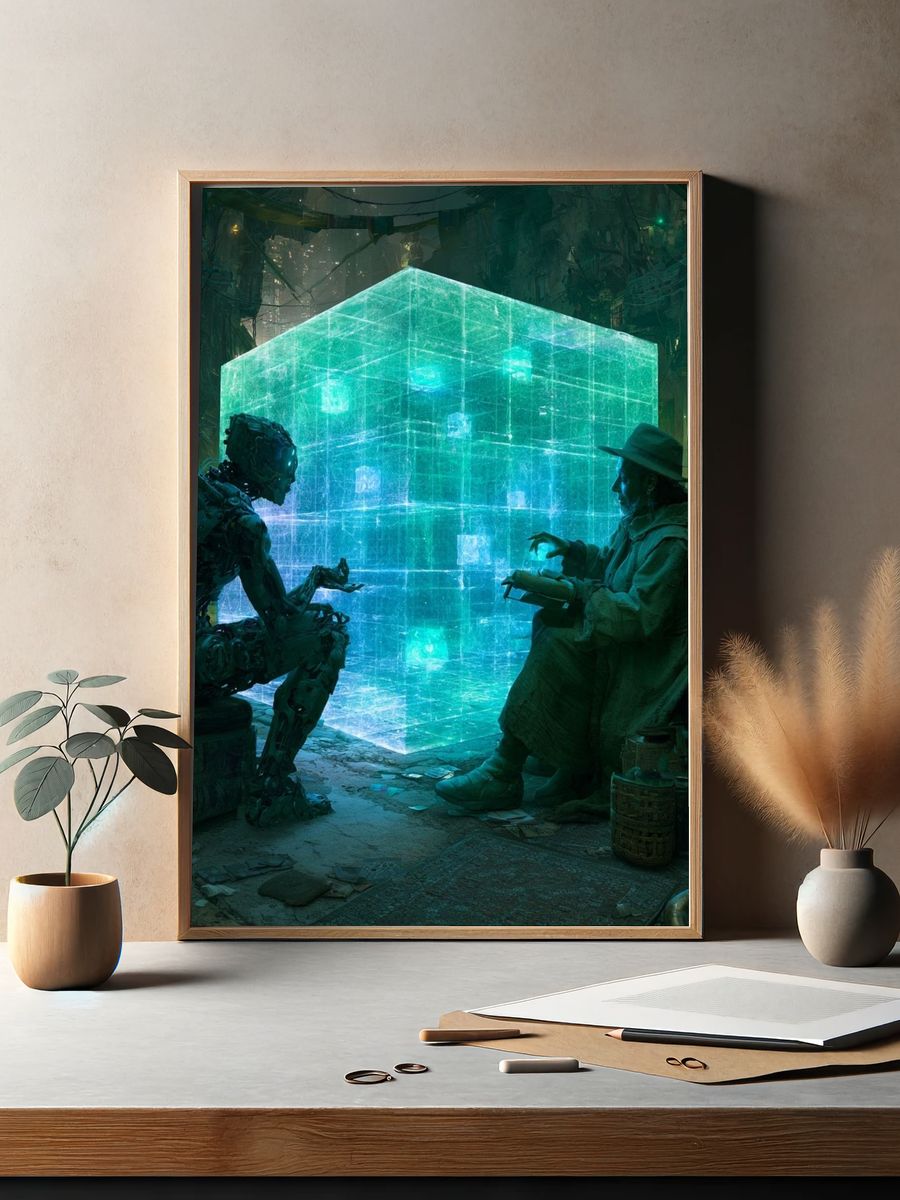 Cyberpunk Cube Encounter Poster. — room view 2