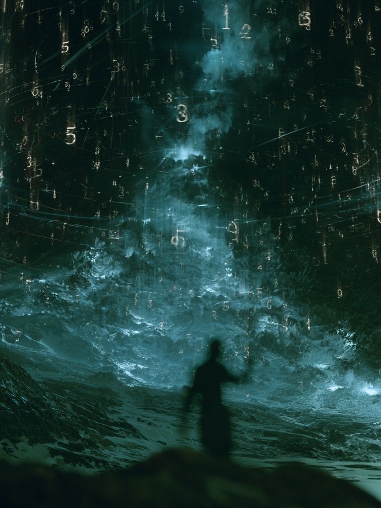 Surreal Number Storm Poster. poster — illustration art
