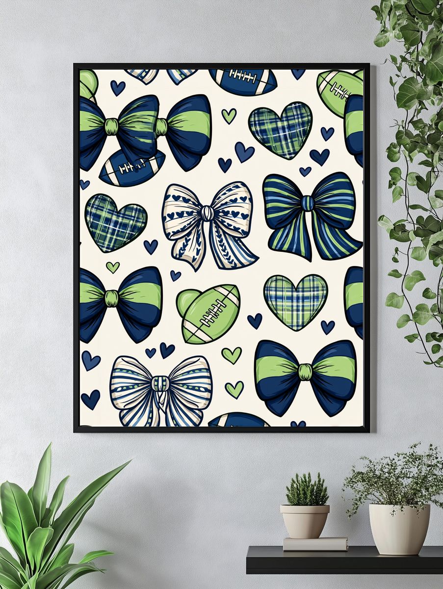 Preppy Bows and Hearts Print. — room view 4