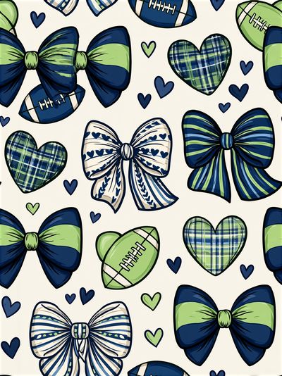 Preppy Bows and Hearts Print. poster print