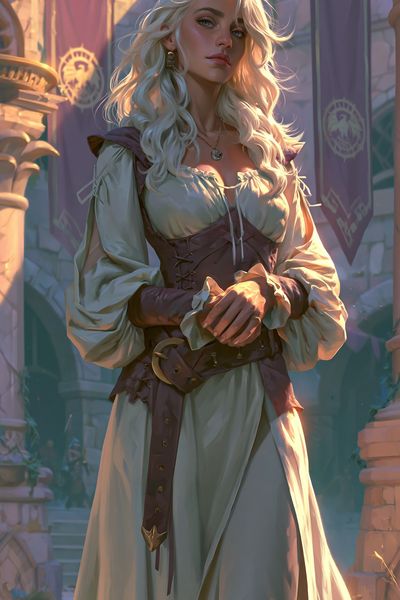 Fantasy Blonde Portrait Illustration Poster.