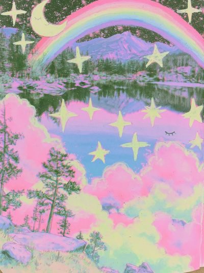 Pastel Rainbow Mountain Print.