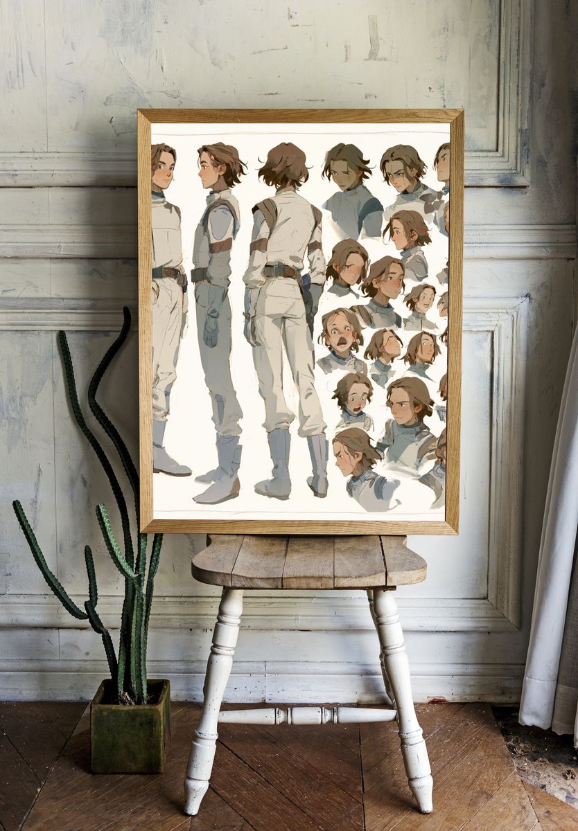 Character Turnaround Concept Art Poster. room preview