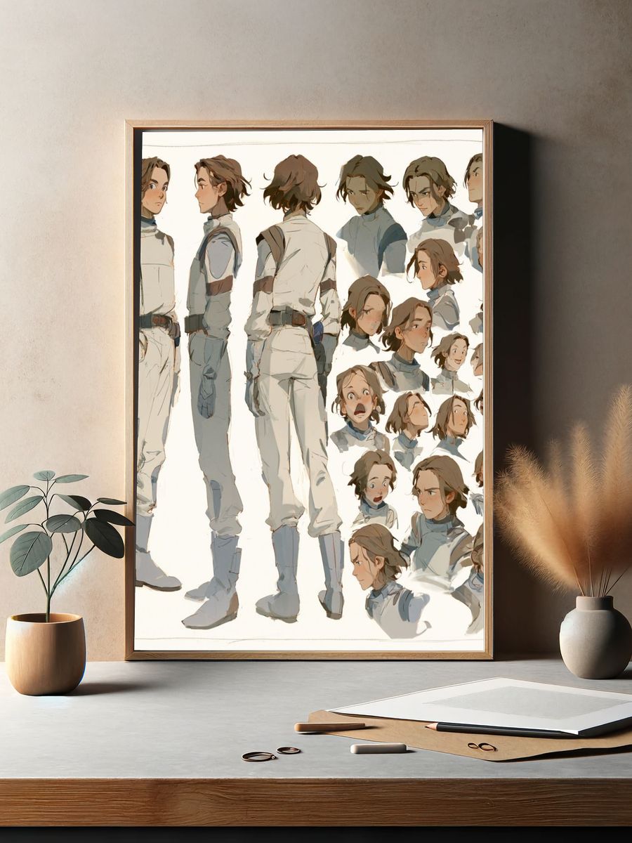 Character Turnaround Concept Art Poster. — room view 2