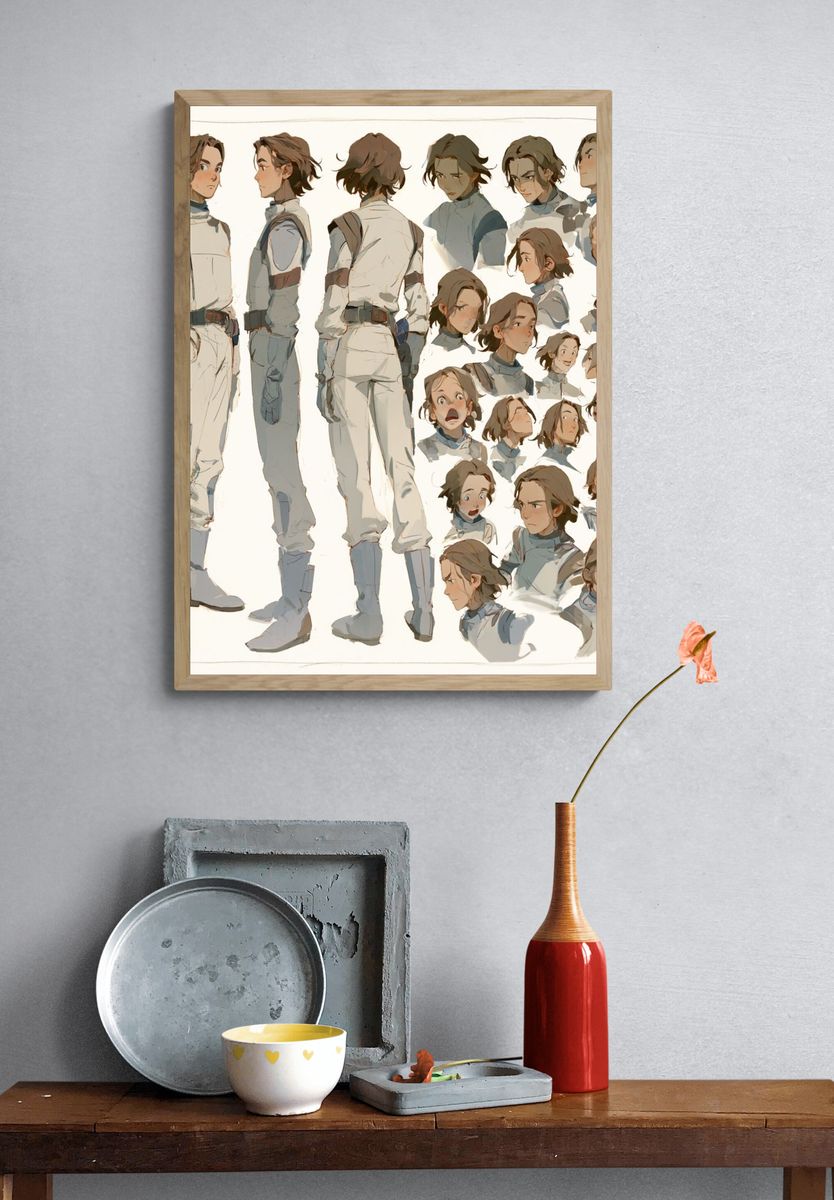 Character Turnaround Concept Art Poster. — room view 3