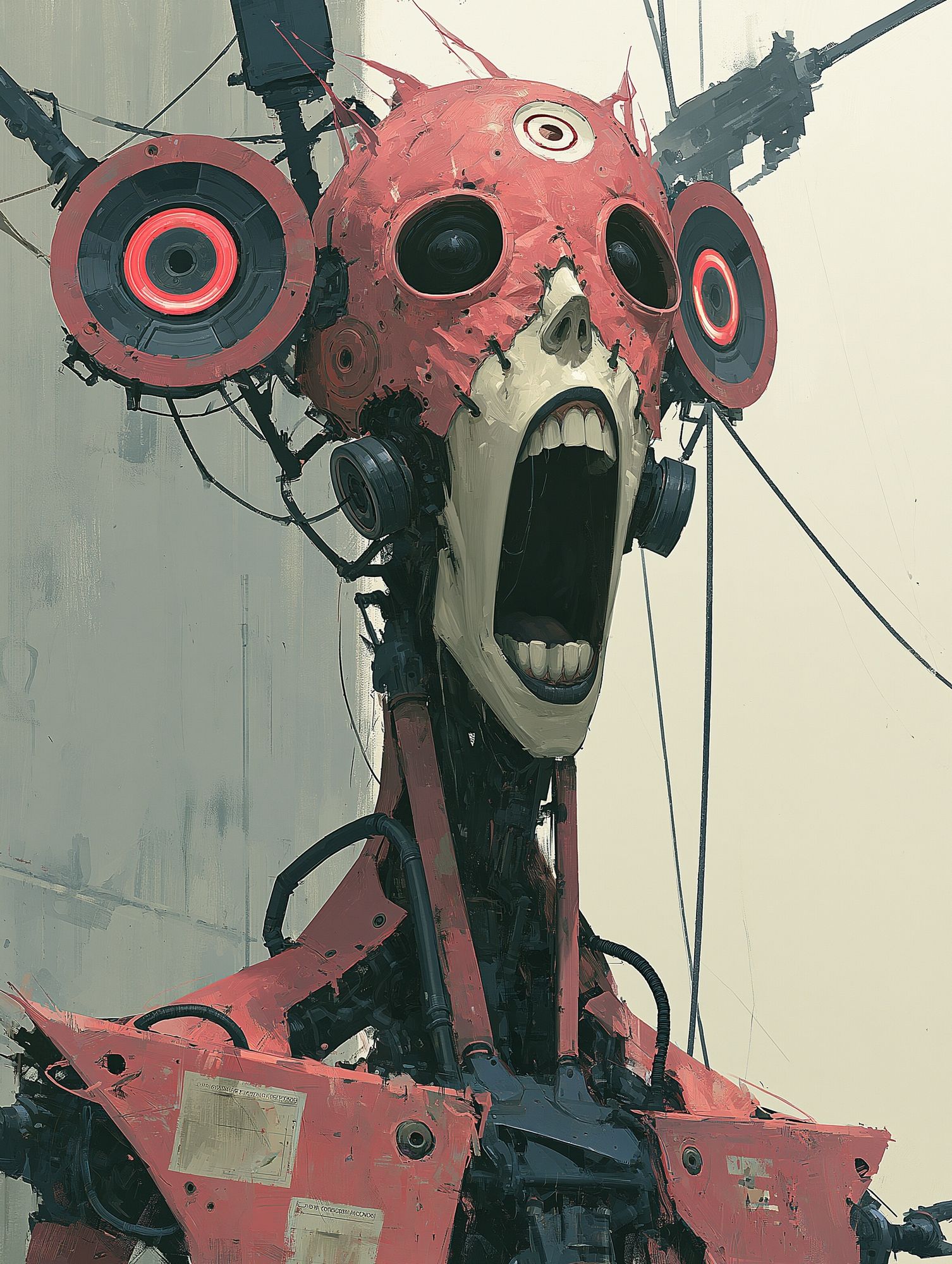 Screaming Cybernetic Head Poster. poster detail