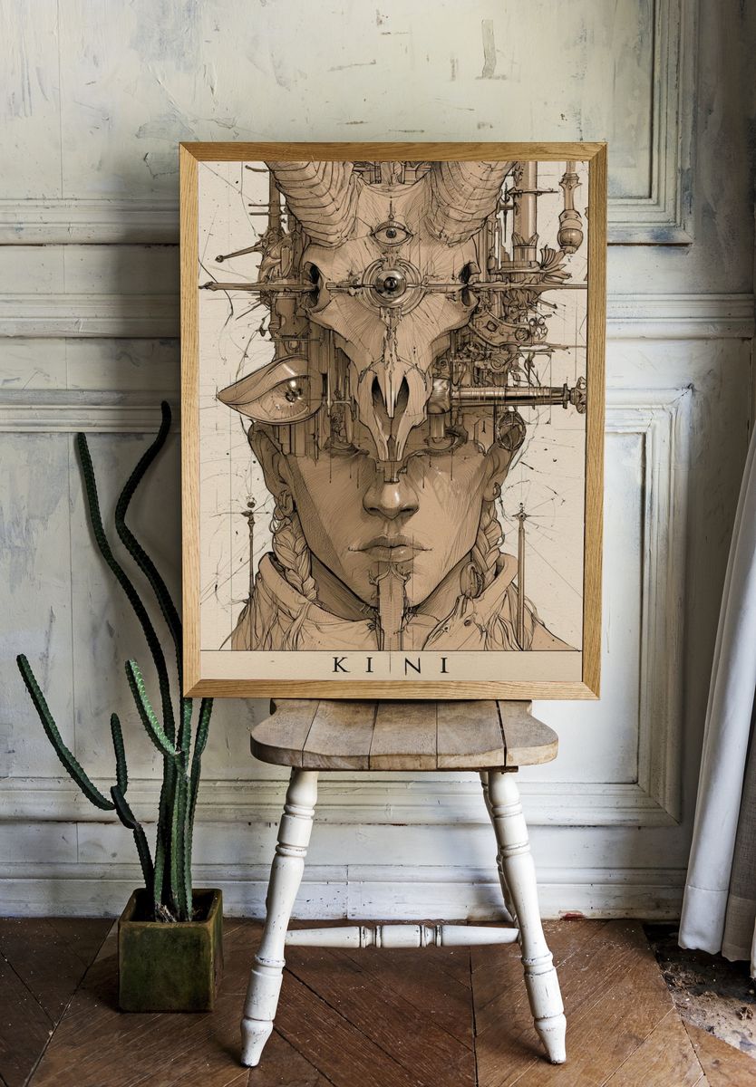 Jeweled Bee Illustration Poster. room preview