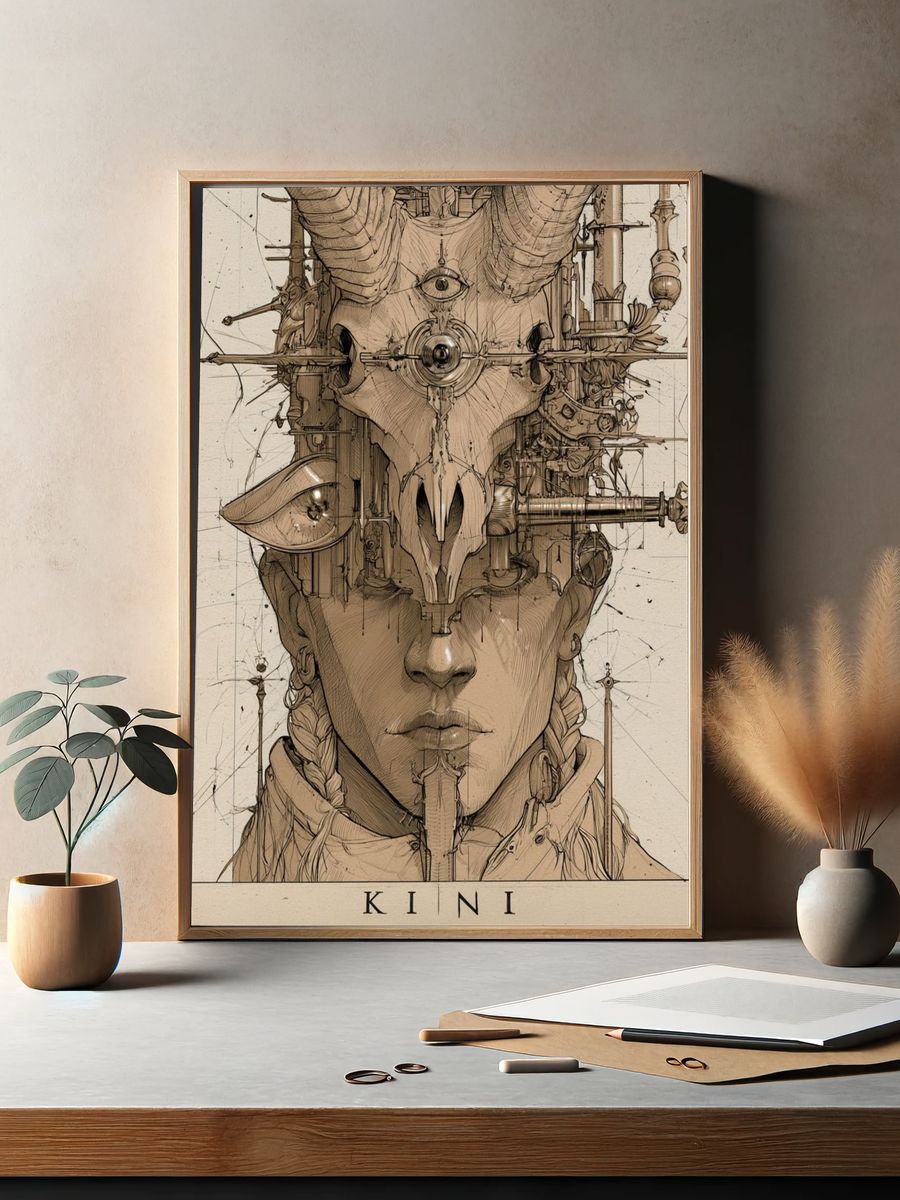 Jeweled Bee Illustration Poster. — room view 2