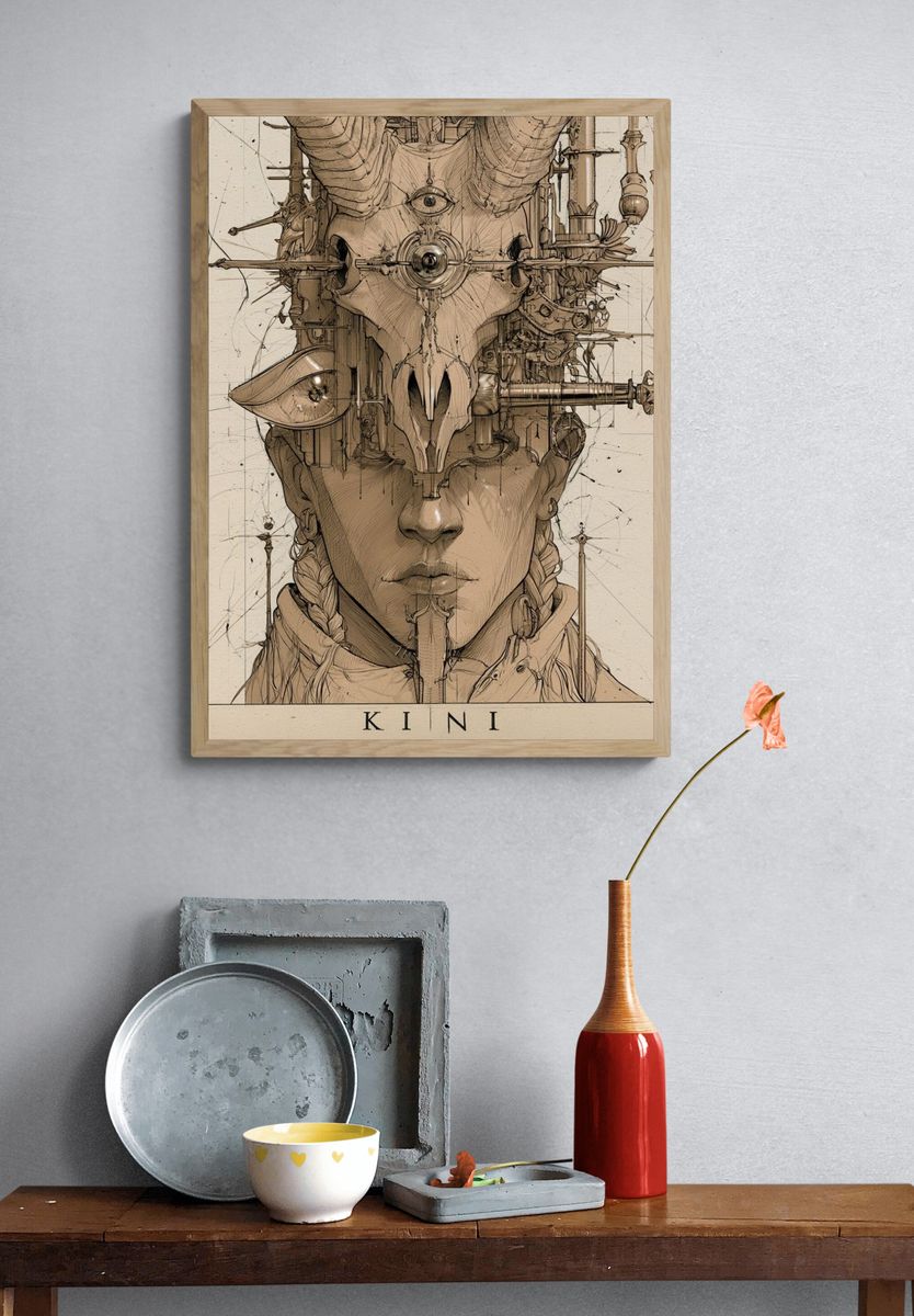 Jeweled Bee Illustration Poster. — room view 3