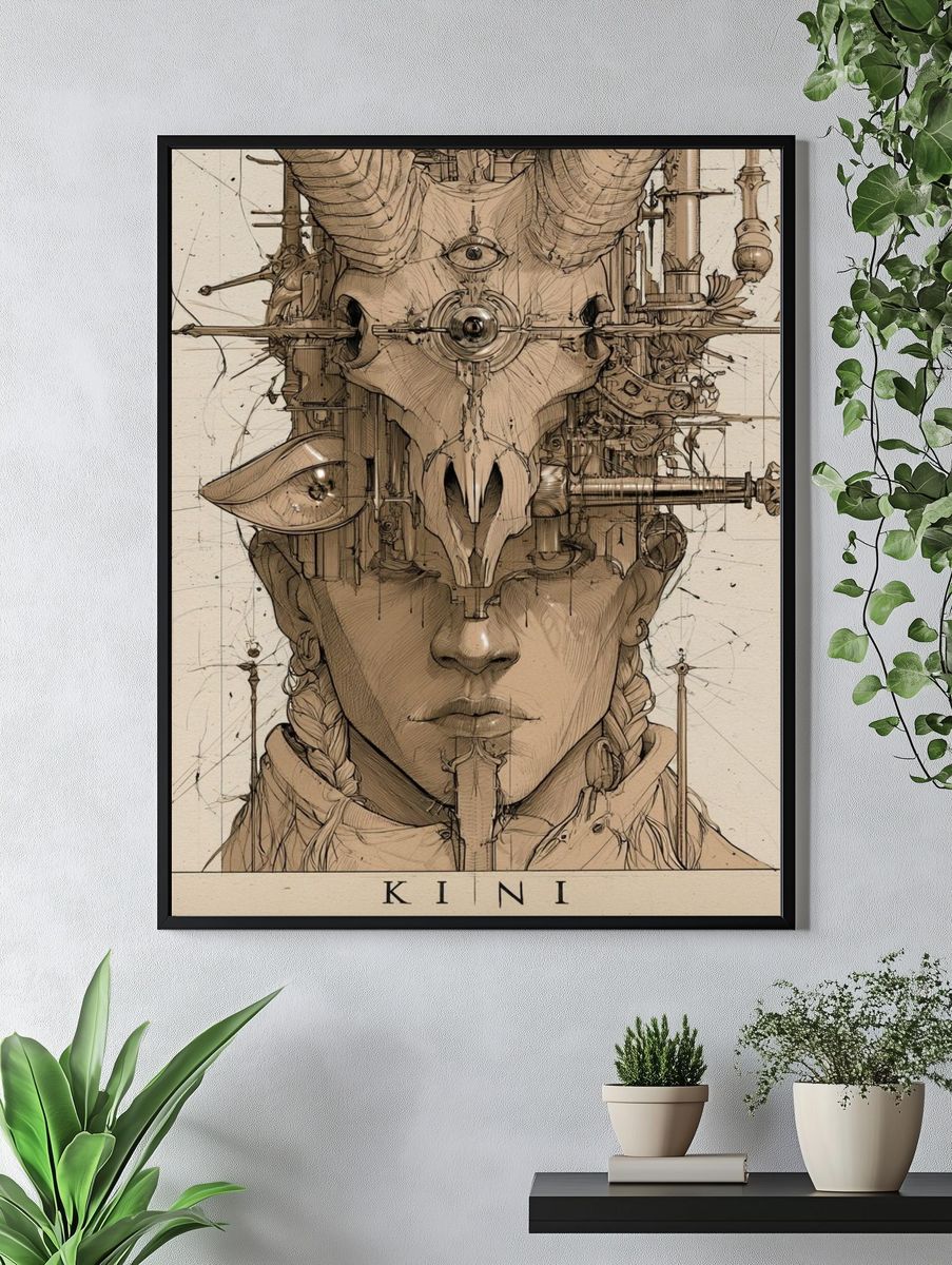 Jeweled Bee Illustration Poster. — room view 4
