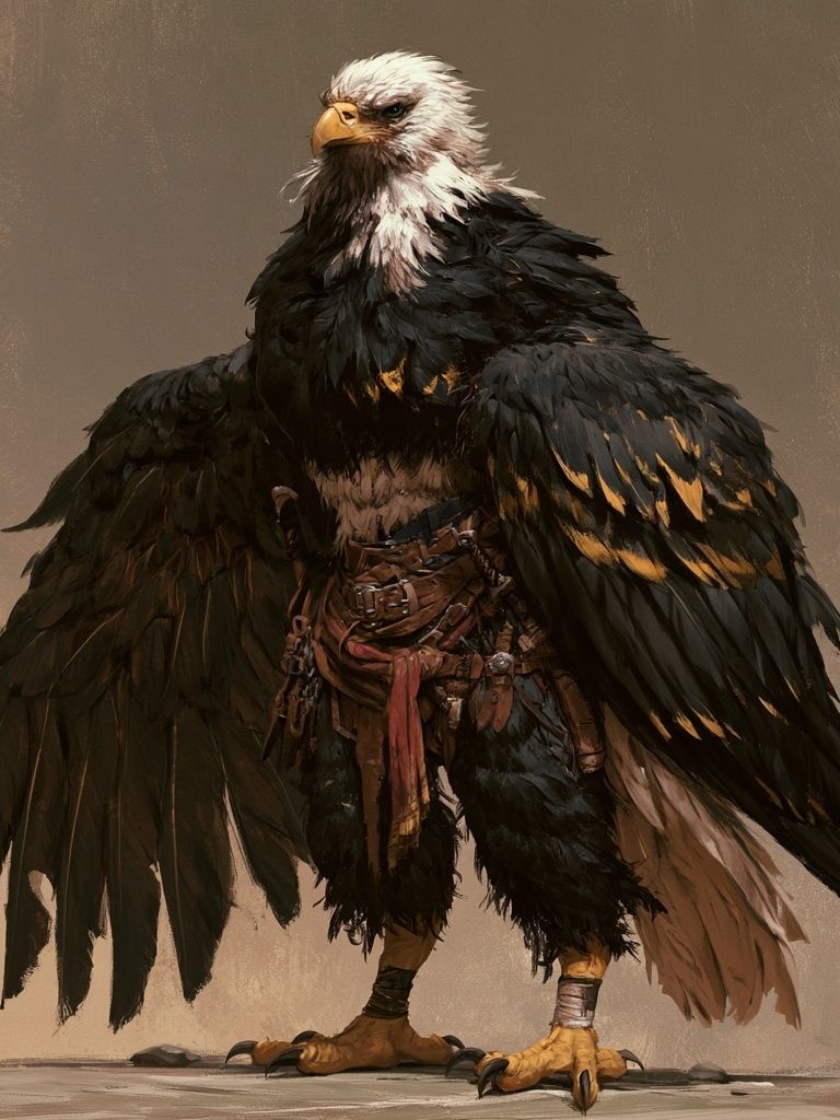 Majestic Eagle Warrior Illustration Poster. poster — illustration art