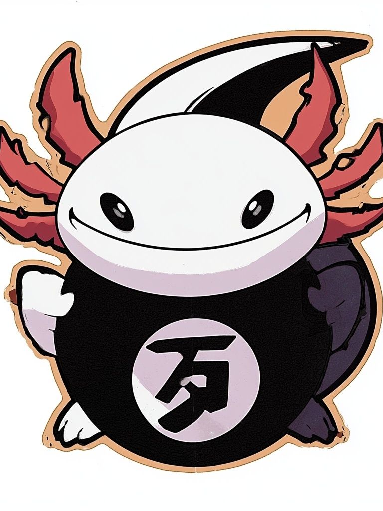 Axolotl Mascot Illustration Poster. poster detail