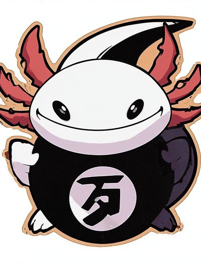 Axolotl Mascot Illustration Poster.