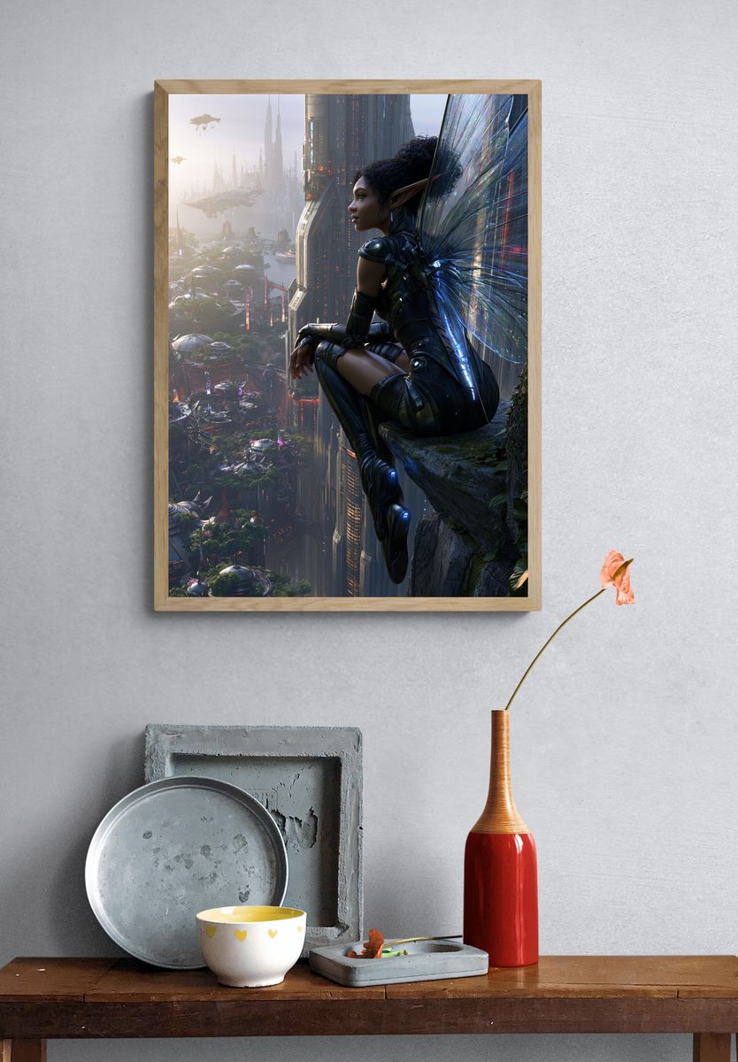 Strawberry Bowl Illustration Poster. — room view 3
