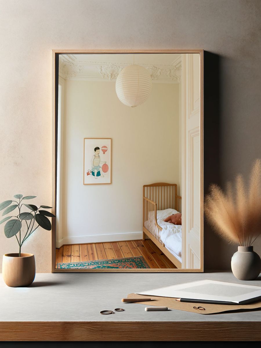 Child with Balloons Illustration Poster. — room view 2