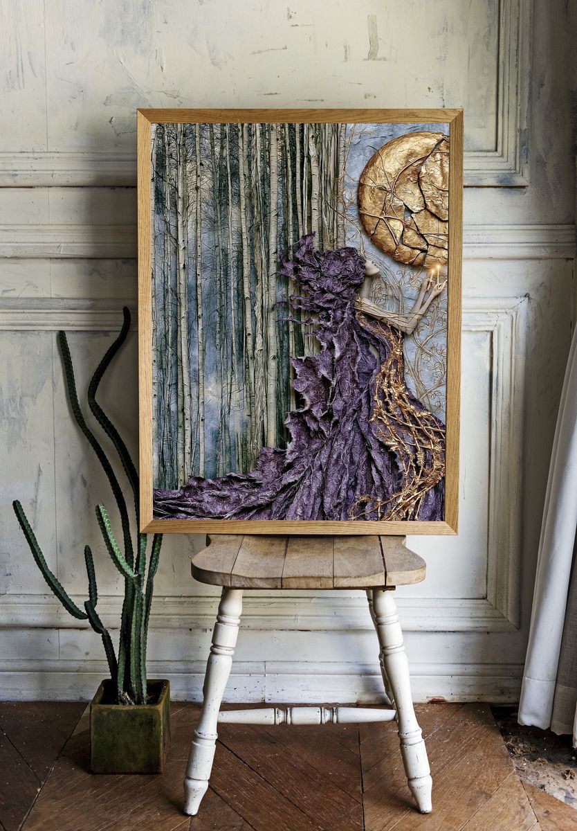 Mystic Forest Woman Illustration Poster. room preview