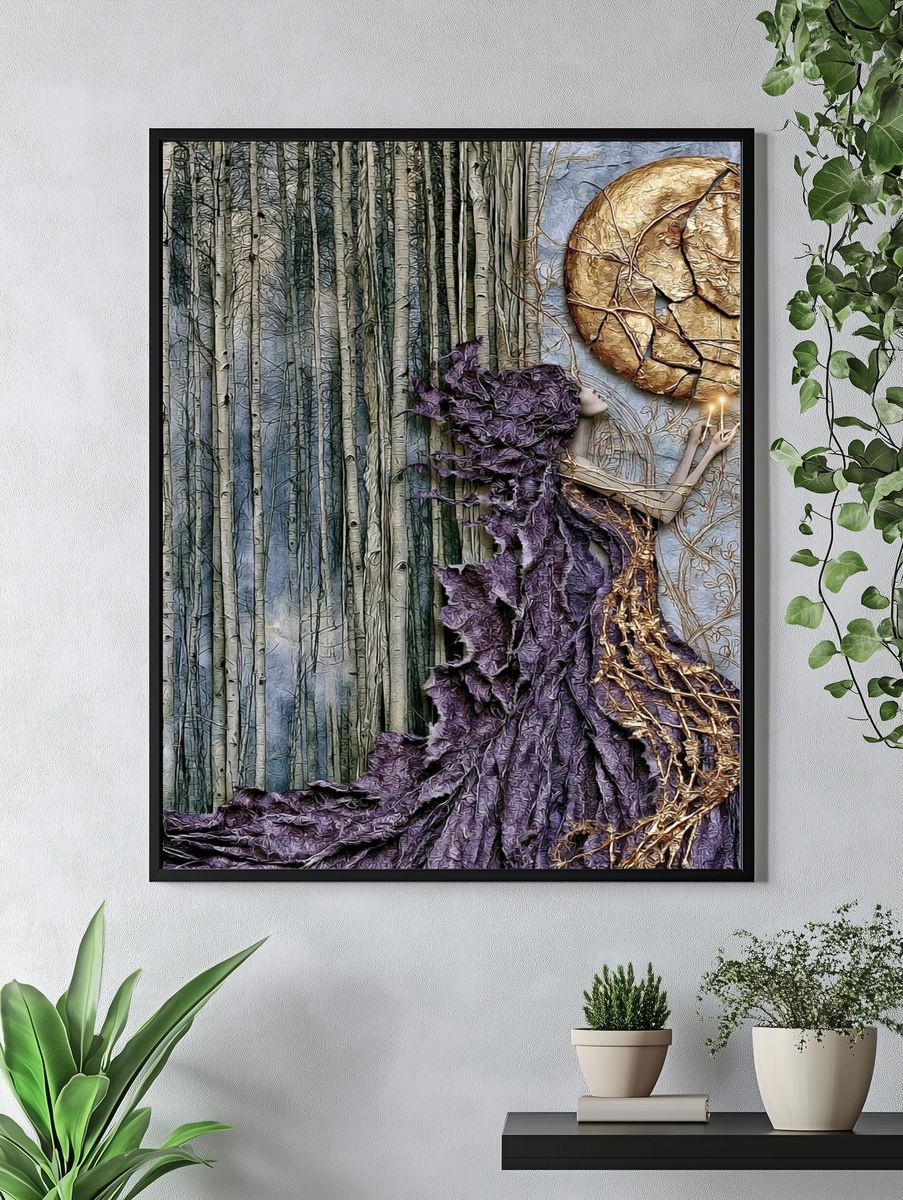Mystic Forest Woman Illustration Poster. — room view 4