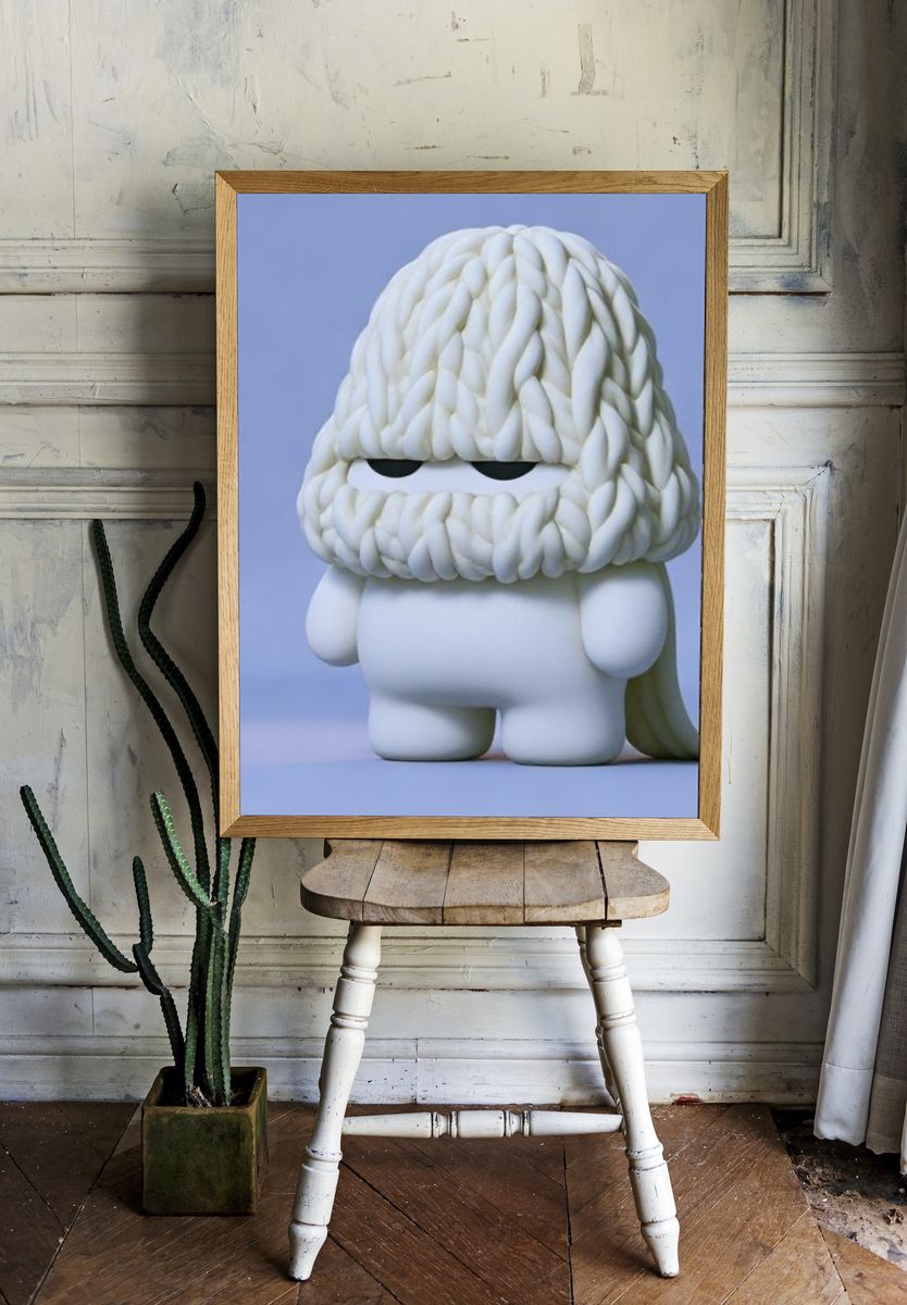 Stoic Officer Portrait Illustration Poster. — room view 1