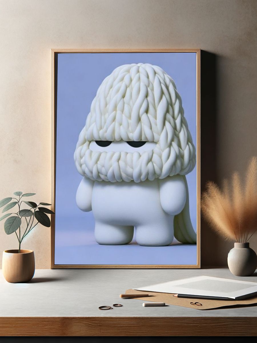 Stoic Officer Portrait Illustration Poster. — room view 2
