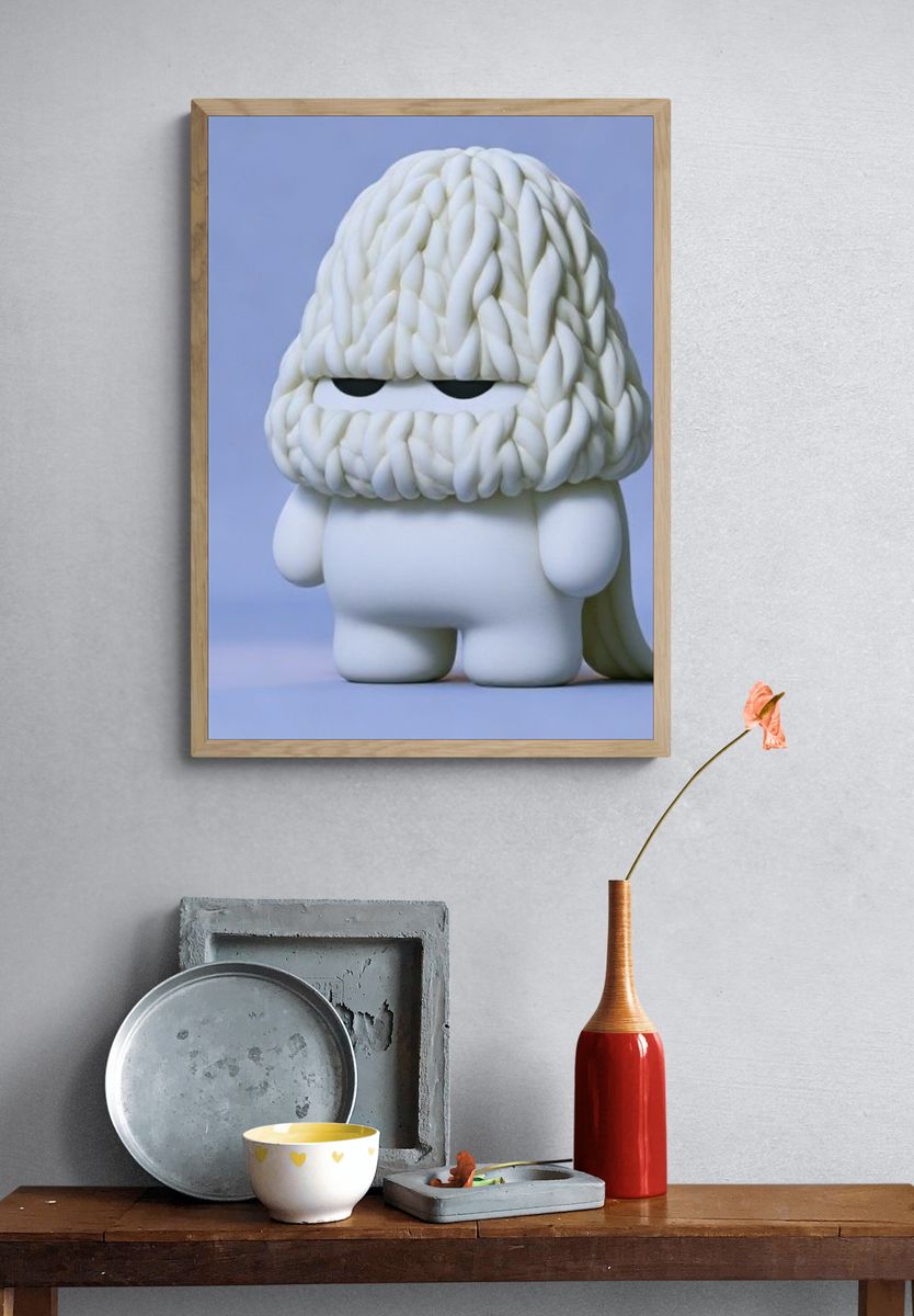 Stoic Officer Portrait Illustration Poster. — room view 3