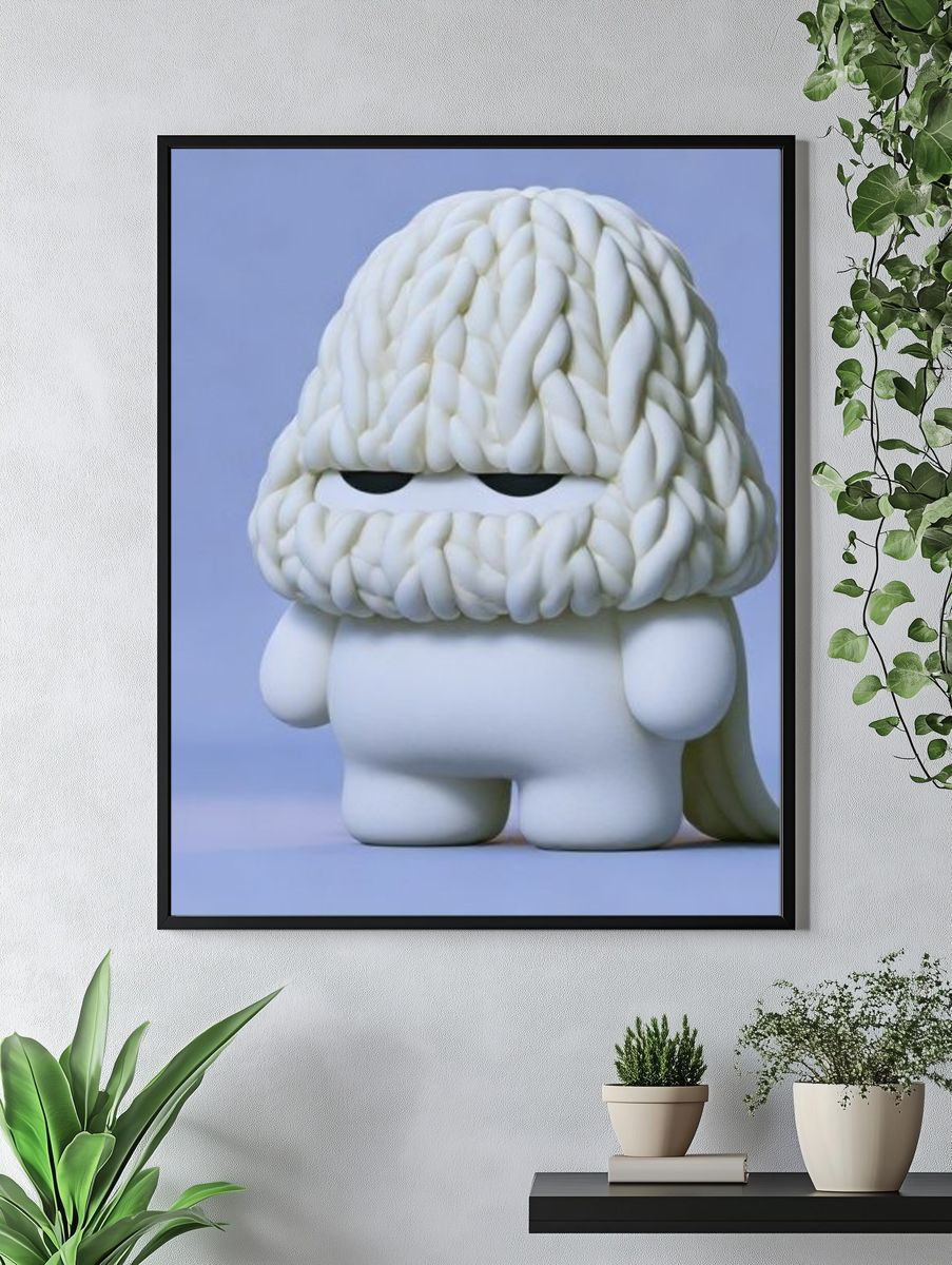 Stoic Officer Portrait Illustration Poster. — room view 4