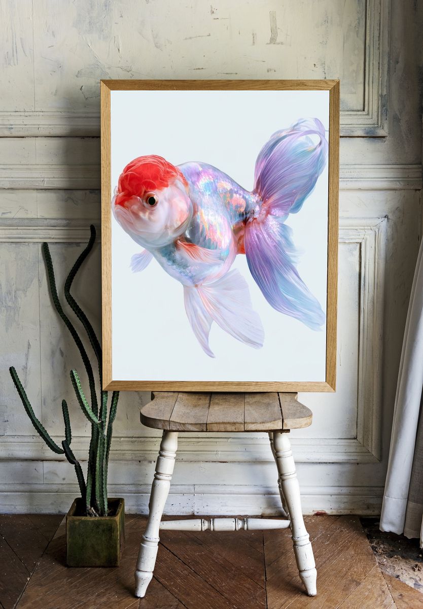 Aquatic Aqua Portrait Poster. — room view 1